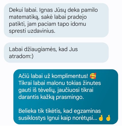 Sandros pranešimas po grupinės pamokos